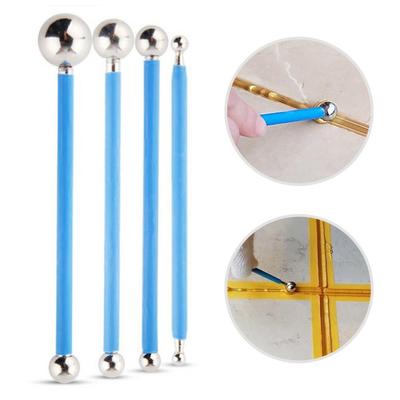 4PCS Paslanmaz Çelik Polimer Kil Araçları Heykel Aracı Oyuncak Kalıplama Topları Kaymaz Çubuklar