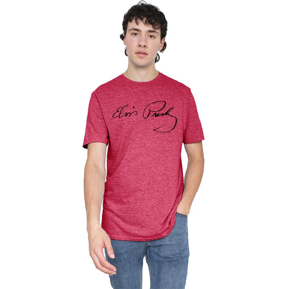 Elvis Presley Unisex Adult Signature Sketch T-Shirt