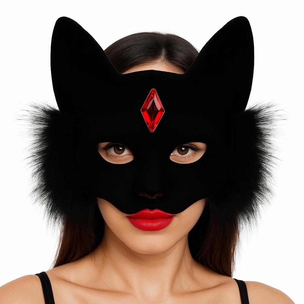 Funny Cat Face Masks Cosplay Half Face Mask Fancy Halloween Masquerade Mask  Theater
