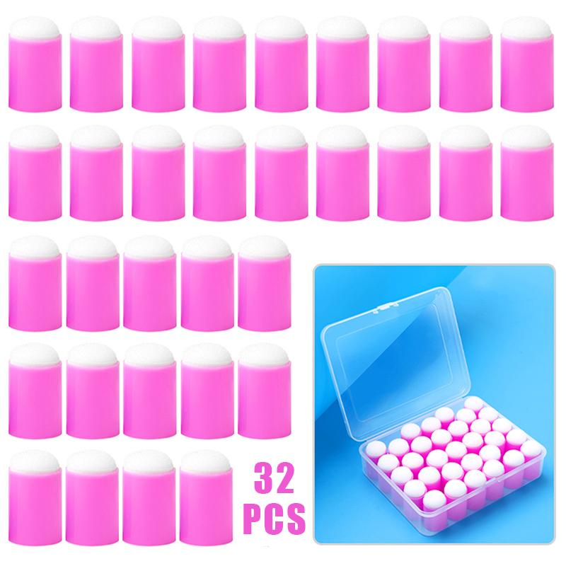Finger Daubers Sponge Face Paint Foam 32 Pieces Craft Set Body Painting Drawing Sponge Dauber Chalk A6