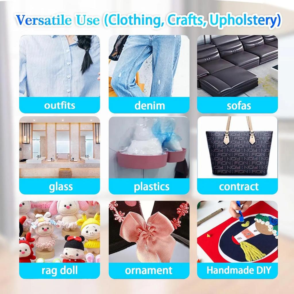 15ml Strong Fabric Glue Transparent Quick Dry Fabric Patching Glue Multipurpose Waterproof Fabric Sewing Glue Repair Tool