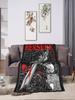 Berserk Anime Soft Plush Throw Blanket for Kids Funny Flannel Bedspread for Couch Bed and Sofa