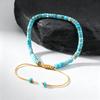 Natural Blue Beaded Bracelet for Men,Minimalist Handmade Adjustable Stackable Bracelet,Exquisite Boho Jewelry Gift