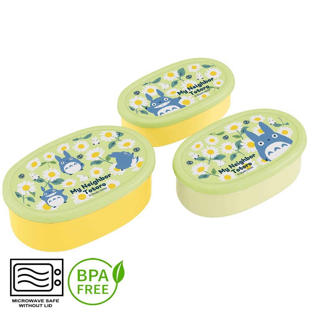 Skater Antibacterial Storage Set of My Neighbor and Ghibli Made In 860ml Ag+ Containers, 3, Totoro, Totoro, Daisy, Designs, Japan, (SRS3SAG)