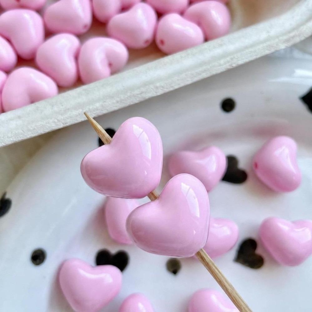 20Pcs/Lot 2.5mm Aperture Heart Shape Beads 17mm Handmade Accessory Beads Handmade Crafts
