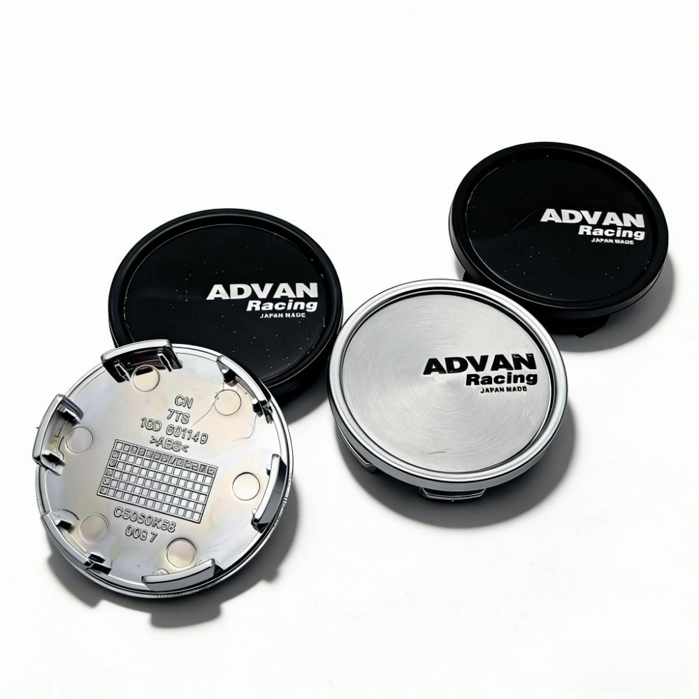 4pcs Advan Racing Logo Emblem Car Wheel Center Caps 58MM Clip 53MM Wheels Hub Cap Rim Hubcaps Dust Cover Replace Car Accessories