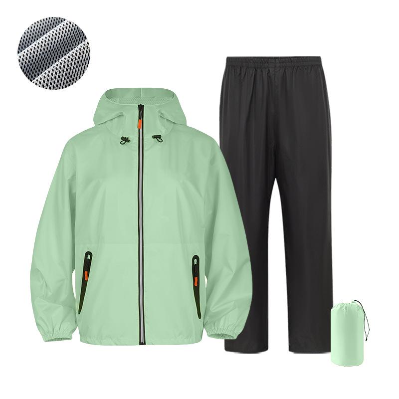Lightweight Reflective Waterproof Raincoat Set for Riders