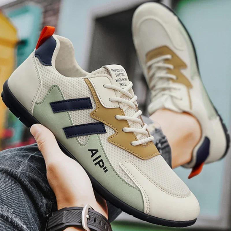 Fashion Men's Sneakers Breathable Casual Shoes Lace-Up Classic Mesh Shoes Men Outdoor Driving Shoes Fashion Lightweight Flats Zapatillas