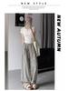 Women's Slimming High Waist Striped Pants: Black/White, Loose Straight-Leg, Petite 145, Wide-Leg, Summer 2025 Collection