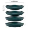 23cm Round Salad Dessert Dinner Plate Stackable Unbreakable Reusable 4Pcs Wheat Straw Dish Microwave Safe Fruit Plate for Dining