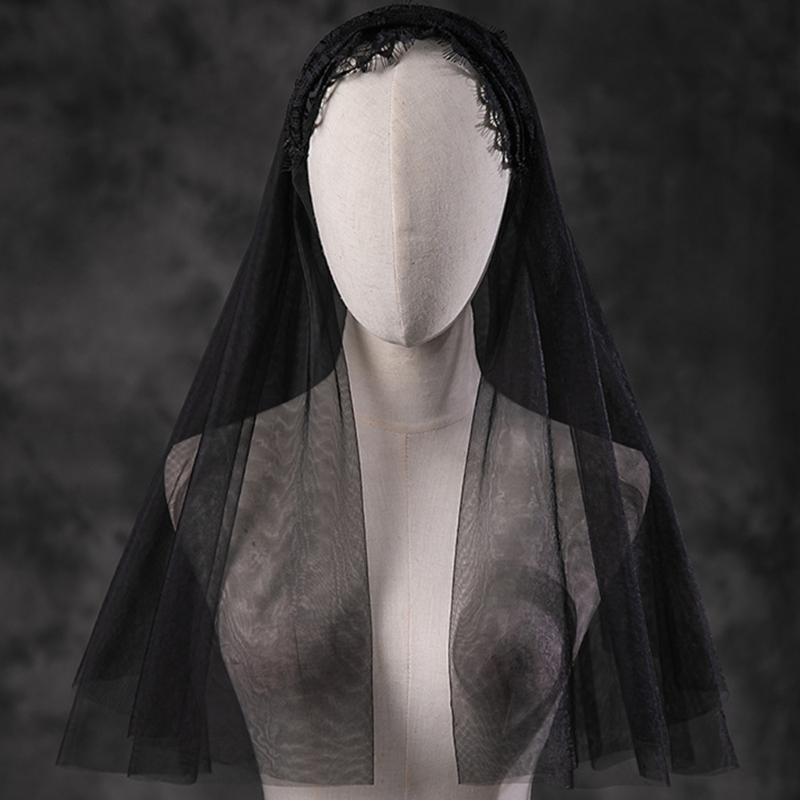 Stylish Vintage Mantilla Veil Latin Mass Lace Veil Spanish Head Covering for Catholic Chapel Bridal Wedding Party Veil