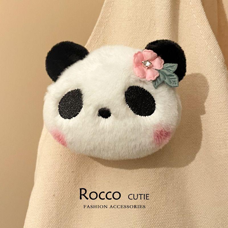 

2024 New Bunny Bear Cartoon Brooch Cute Three-Dimensional Doll Pin Clothes Chain Pendant Accessories Flower Panda-about 9x7.5cm
