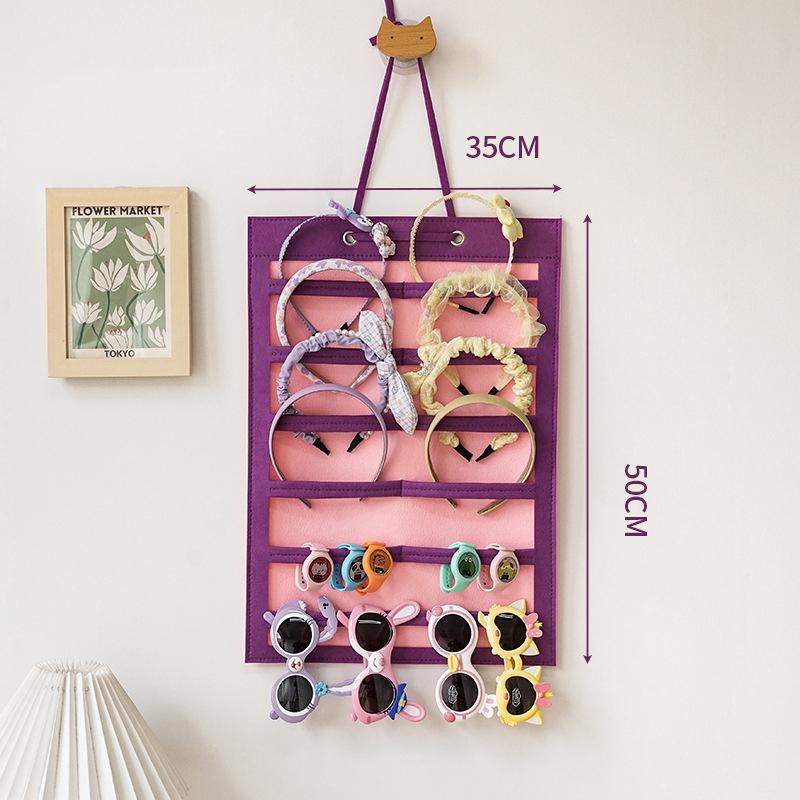 

Органайзер для бантов для волос, большая вместимость, держатель для повязки на голову, настенная вешалка для хранения заколок для волос, экономящая место, настенный декор для комнаты для девочек