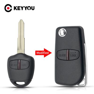 Car Modified Flip Remote Key Shell Case 2/3 Button For Mitsubishi Lancer Ex Evolution Grandis Outlander Right/Left Blade