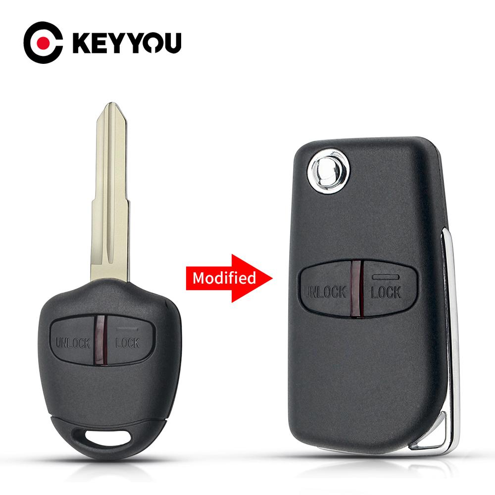 Car Modified Flip Remote Key Shell Case 2/3 Button For Mitsubishi Lancer Ex Evolution Grandis Outlander Right/Left Blade