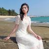 Women's Plus Size Embroidered Square Neck A-Line Maxi Dress
