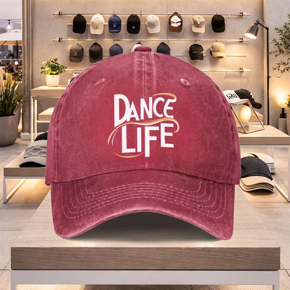 DANCELIFE Logo Baseball Cap  Lightweight Adjustable FlatBrim Hat for Unisex  Women Spring Summer Valentines Day