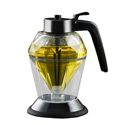 Diamond Shaped Glass Honey Dispenser with Stand 200ml Large Capacity Oil Dispenser Multifunctional Oil Bottle Vinegar and Sauce