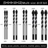 5-12mm Multifunctional Alloy Drill Bit Set for Ceramic Glass Concrete Metal Triangle Drill Bits Metal Hand Tool for Wall Concret