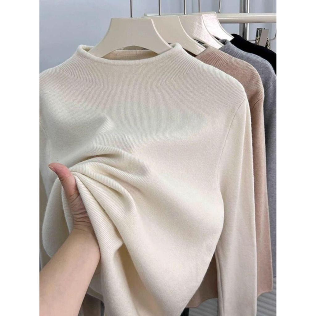 Women's Autumn/Winter Slim Fit Long Sleeve High Neck Knitted Top