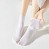 Female Spring and Summer Thin Pure Color All Build in The Tube Stack Socks