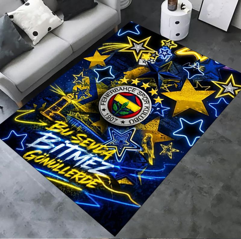 Fenerbahe Sk Teppich für Wohnzimmer Schlafzimmer Zuhause Sofadekoration Kinder Spiel Rutschfeste Bodenmatte