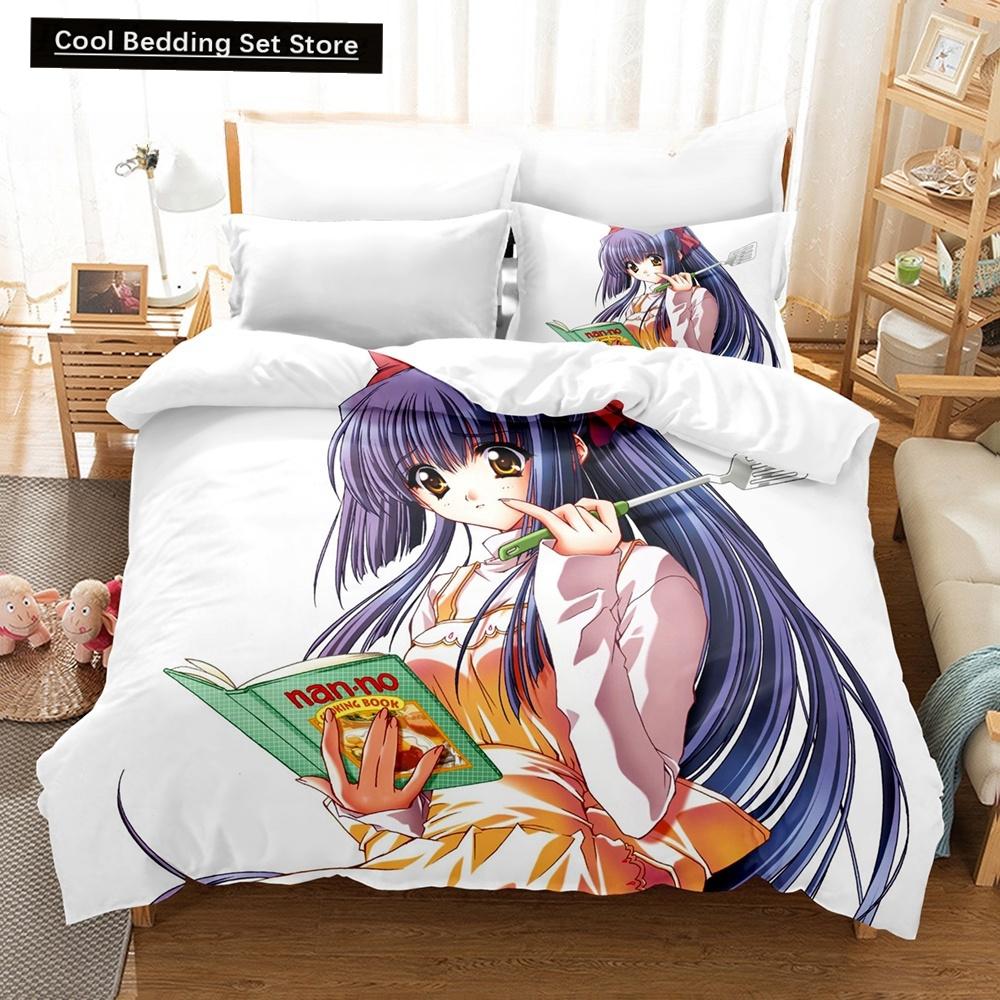 New 3D Priningt Kawaii Girls Yae Sakura (Shuffle!) Bedding Set Cartoon Anime Three-piece Set Adult Kid Bedroom Duvetcover Sets
