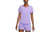 Nike T Shirts Women's Light Purple Crew Neck Moderate Straight Fit DD0619-567