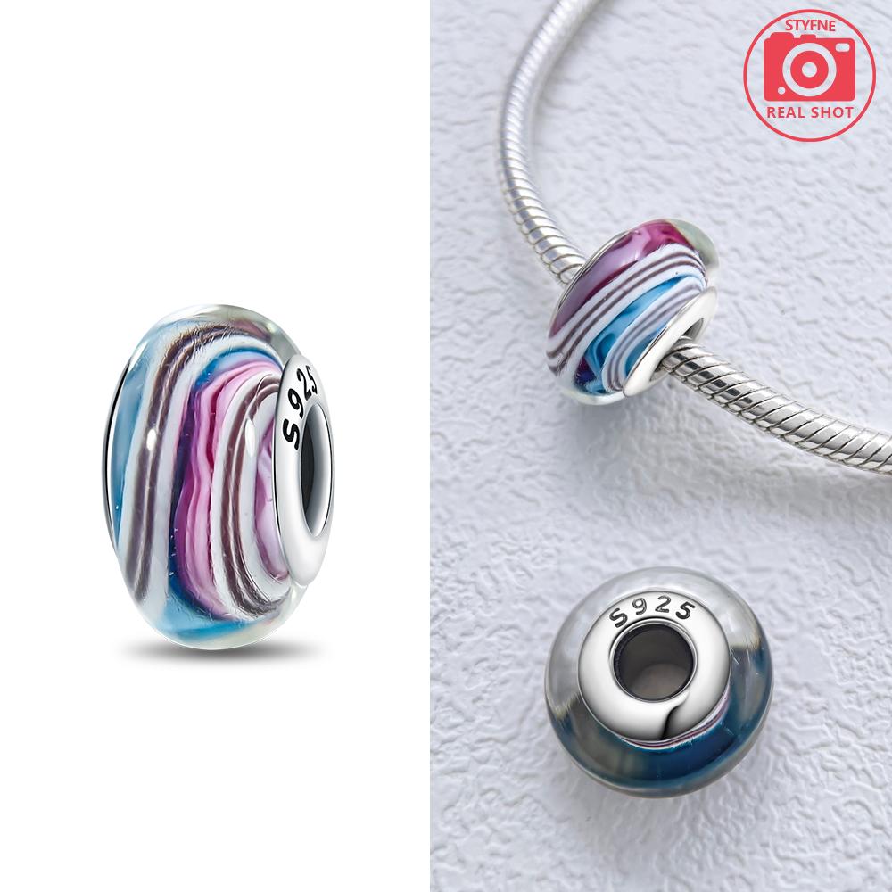 Peculiar Murano Glass Bead Butterfly Colorful Starry Sky Beads Fit Bracelet Women Diy Gift Murano Accessories Jewelry