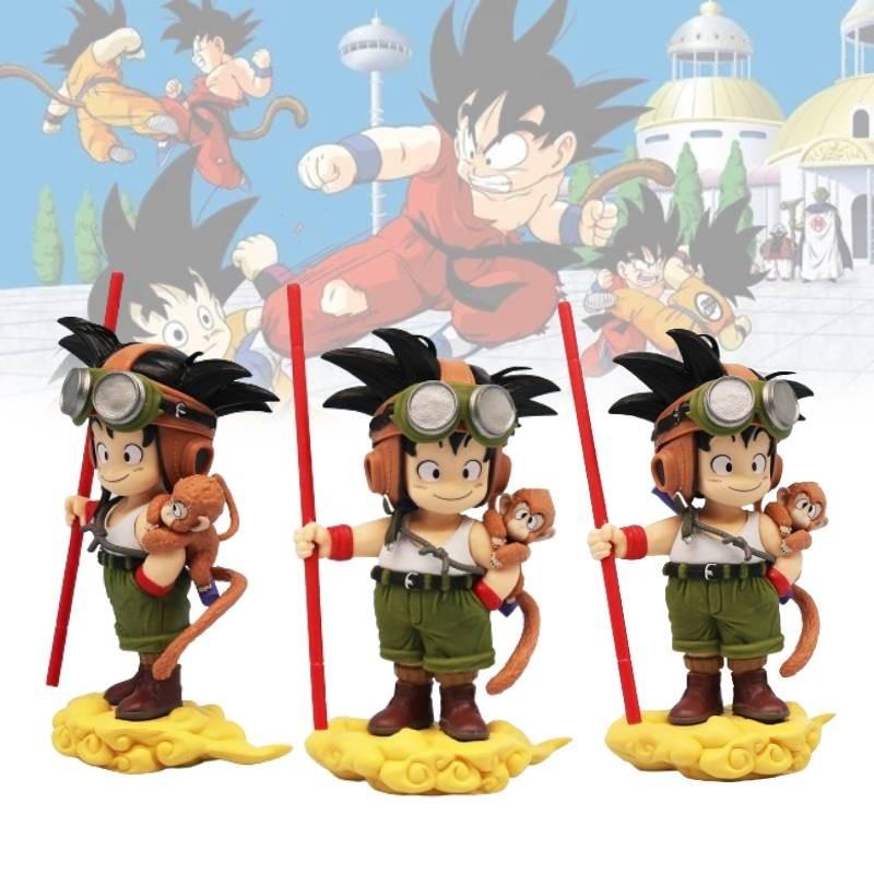 Detailed 16cm Pvc Goku Q Version Standing In Flight Suit Anime Figure Dragon Ball Z Character Statue