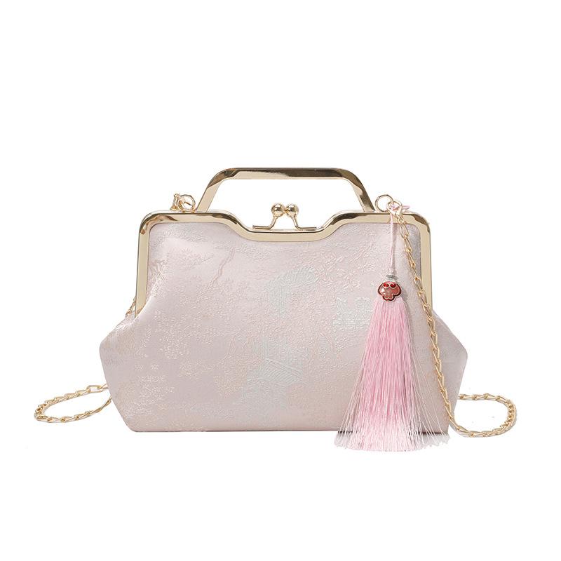 

Изысканная женская маленькая квадратная сумка с бахромой и национальной вышивкой, новая, высококачественная текстура, женская наплечная сумка-мессенджер для commuters розовый