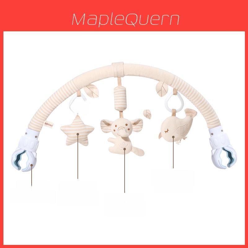 Baby Stroller Hanging Wind Chime Toy With Plush Bear And Elephant Clamps For Sensory Development