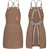 chef apron bib tool apron for man woman cross back straps with 4 pockets for kitchen cooking gardening baking working