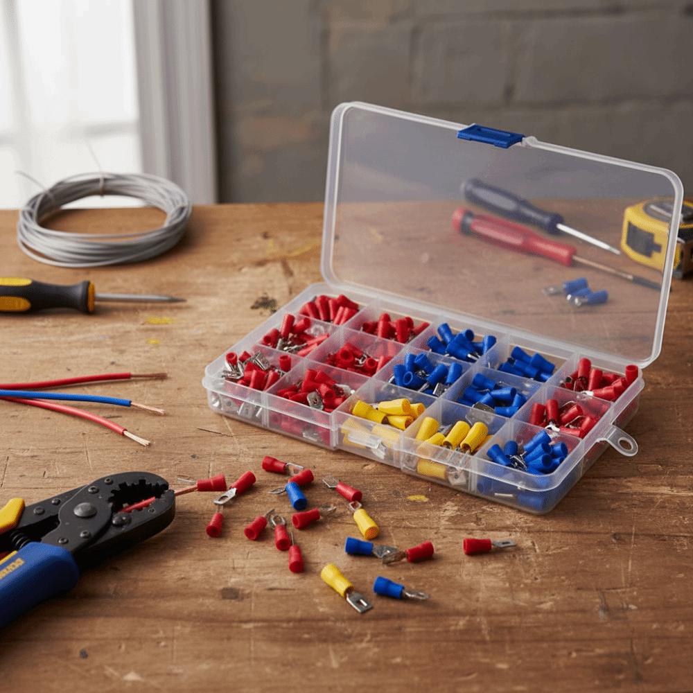 Red Blue Yellow Insulated Butt Connector Insulated Electrical Terminals  Electrical Wiring