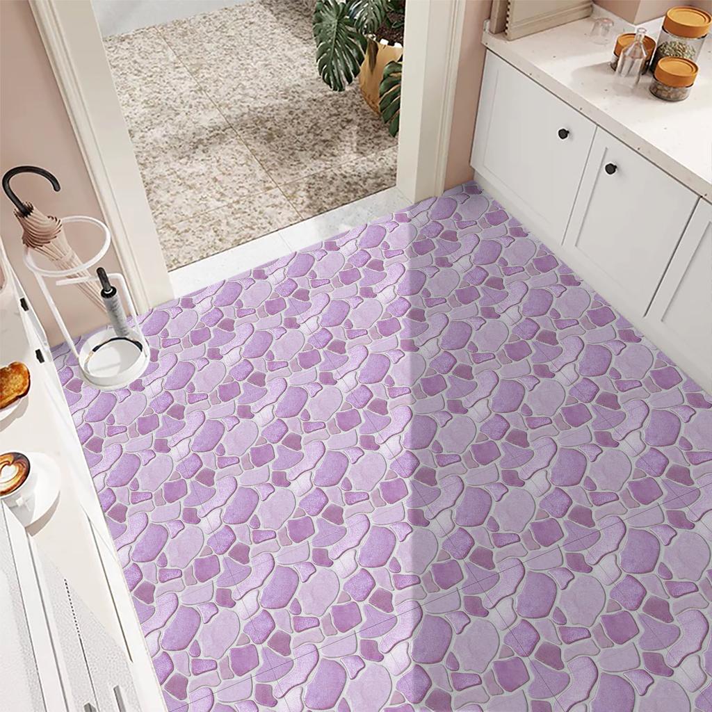 10Pcs  Cobblestone Tile Stickers - Modern Irregular Pebble Design Wall Decals - Waterproof Self-Adhesive PVC Mural for Kitchen Bathroom DIY Decor