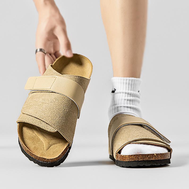 Mode Tofflor Herr Sommar Strandtofflor utomhus mode Sandaler Halkfria strandskor Herr Tofflor Platt Strand Semesterskor herr