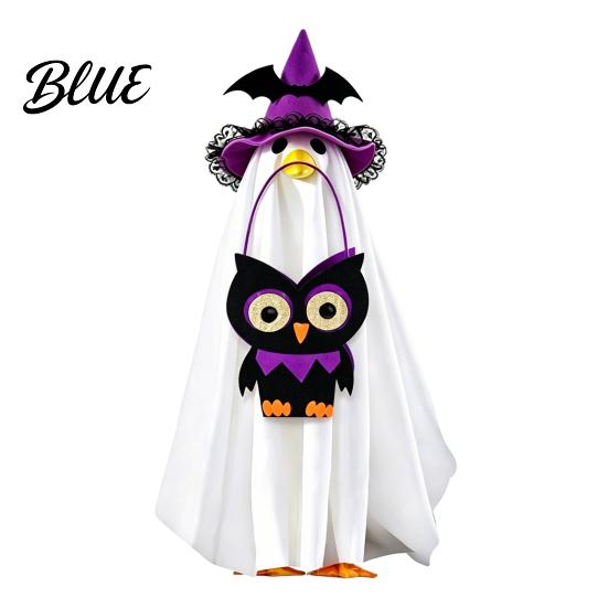 Funny Cute Halloween Ornament Ghost Goose Costume Wizard Hat
