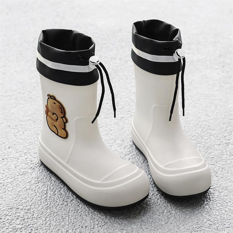 Rain shoes new water boots children's non-slip rain boots women's waterproof velvet water shoes short non-slip water boots women
