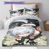 Anime Pattern Bedding Quilt Set Quilt Cover Pillowcase Home Decoration Birthday Gift (1 * Duvet Cover + 2 * Pillowcase, Without Core)