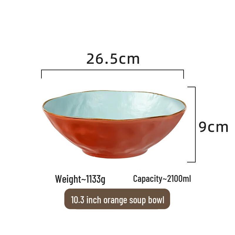 ZISIZ Retro Farbblock Keramik Suppenschüssel