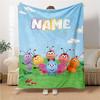 Custom Name Bugs Garden Party Blanket For Couch Bed Plush Cozy Fuzzy Blanket Super Soft Warm Blankets For Fall And Winter 09167