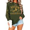 Women's Casual Halloween Print Long Sleeve Neck Sweatshirt