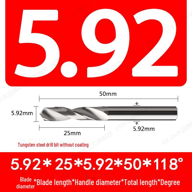 Straight Shank Solid Carbide Drill Bit Set (5.91–5.99mm)