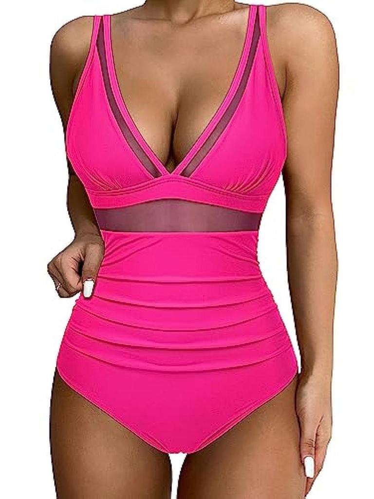 European & American High-Waist One-Piece Swimsuit - Sexy, Hollow Design