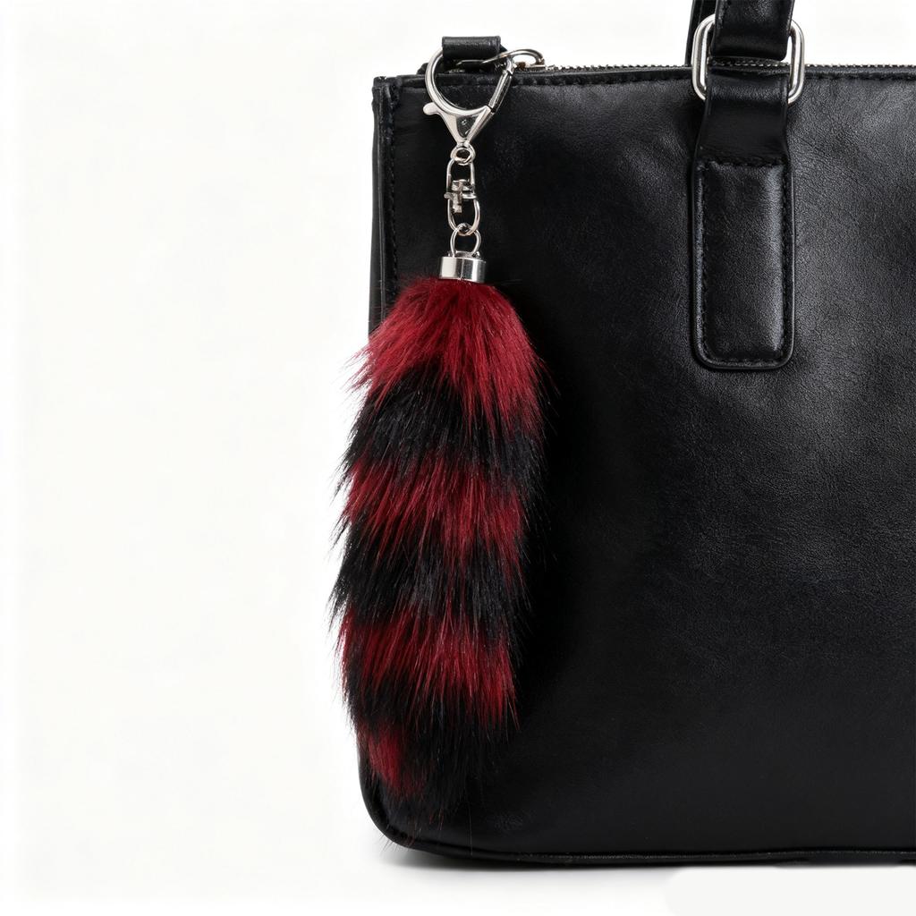 Adorable Foxes Tail Keychain Set Sturdy Ring Closure Soft Material Stylish Decoration For Keys Purses Or Backpacks
