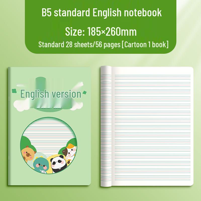 

Primary School English Workbook for Ages 3-6 - Thick 16k Pages, Cartoon Cover