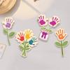 Hand Painted Hand Print DIY Sign Decoration Wooden Flower Craft Family Bonding Activity