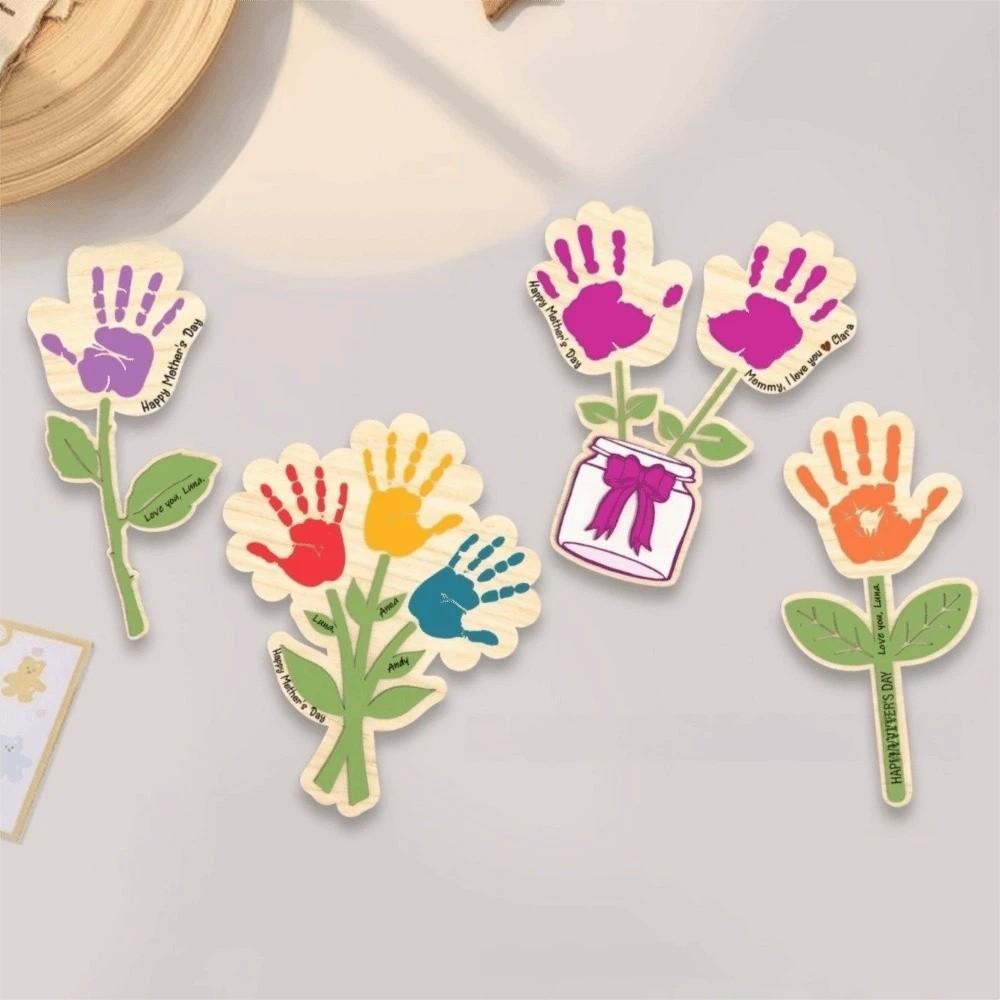 Handbemalte Muttertagsplakette Dekoration Holzblumen Handwerk Muttertagsgeschenk
