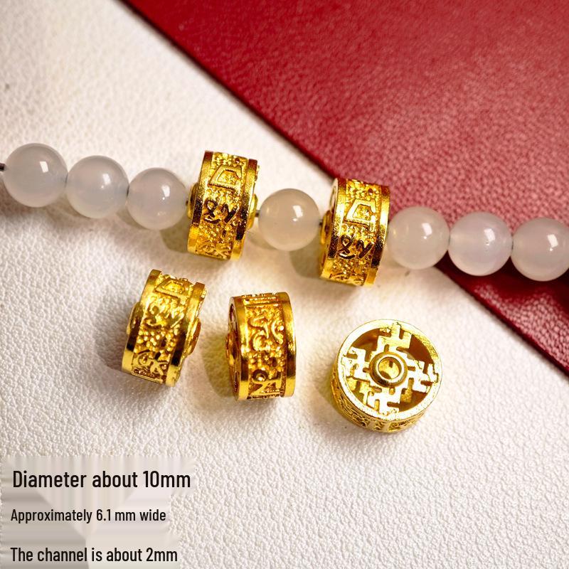 24k Gold-Plated Copper Four-Leaf Clover Spacer Beads for DIY Jewelry