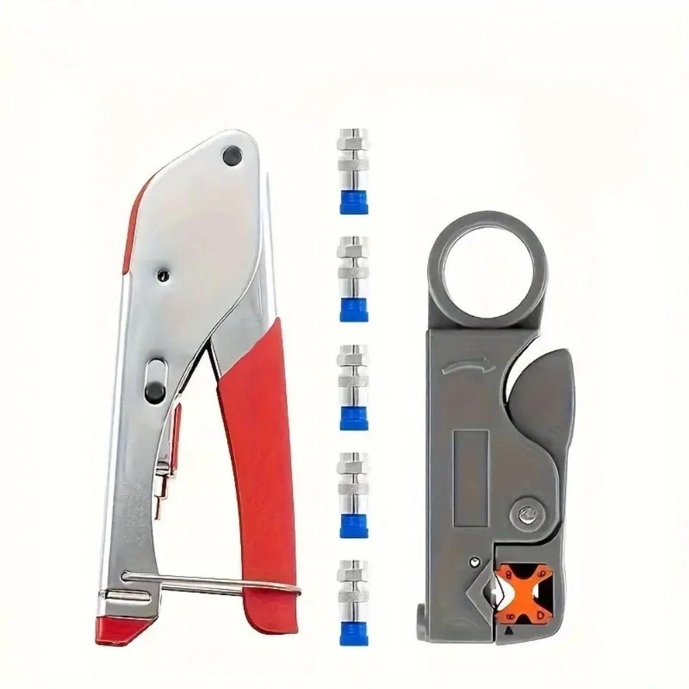 

Многофункциональный кримпер для коаксиального кабеля, кримпинговые клещи из углеродистой стали, широкополосная кабельная разводка 7PCS